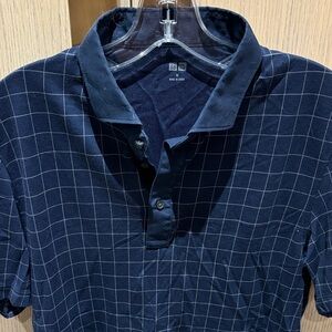 Uniqlo navy checkered polo - great condition